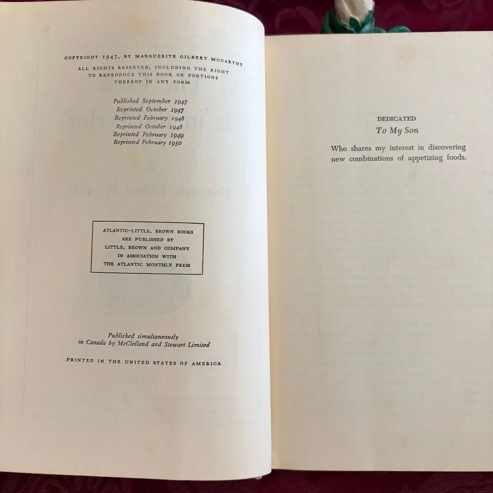 1950 The Cook Is in the Parlor by Marguerite Gilbert McCarthy, Vintage Cookbook